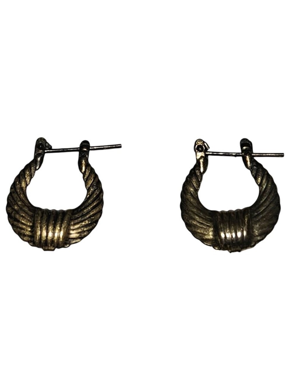 Vintage Doorknocker Hoop Drop Earrings Gold Tone Boho Statement Fashion Jewelry